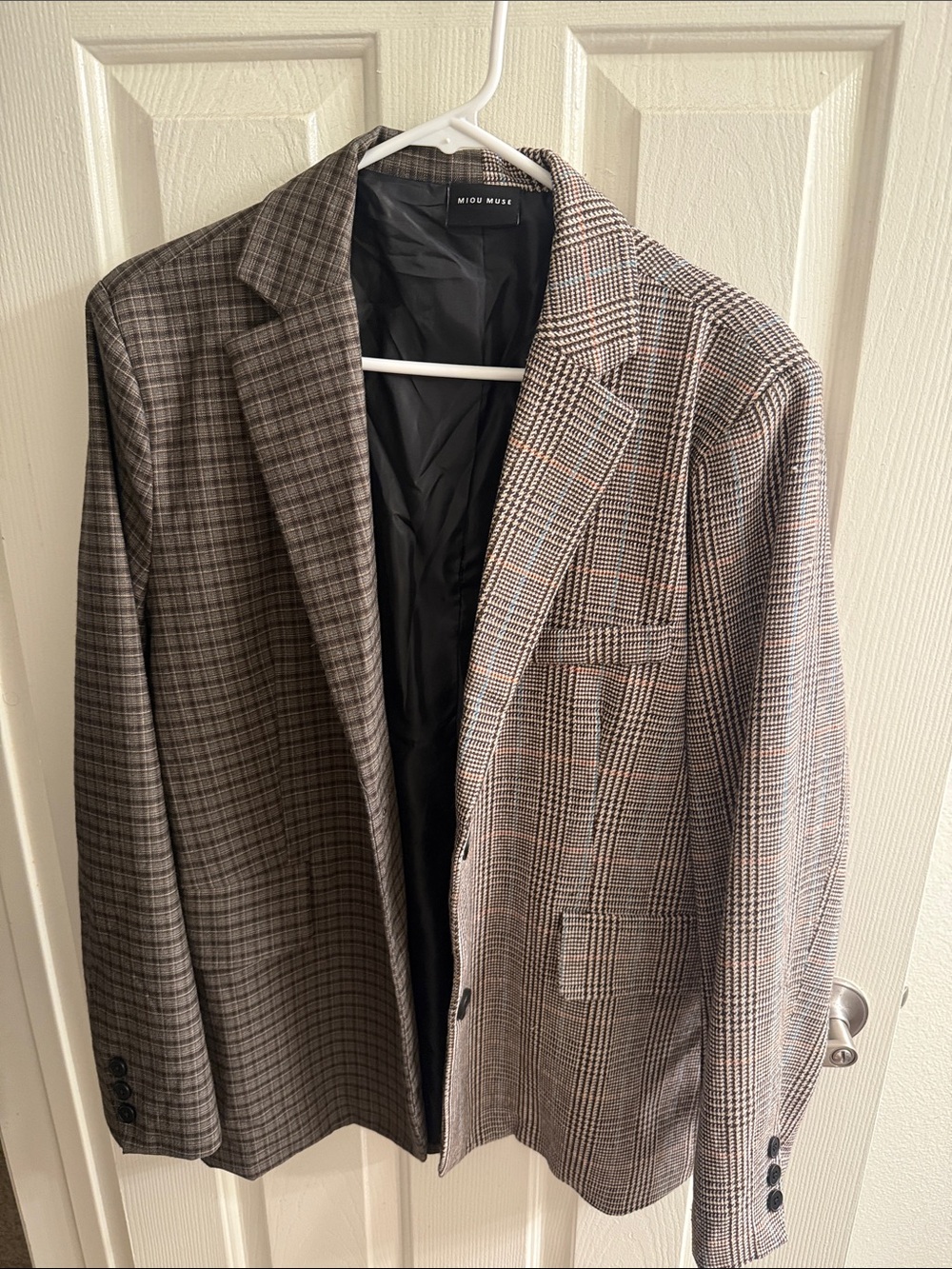 Miss Muse Women's Brown Plaid Blazer